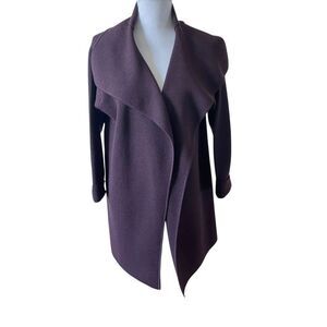 Eileen Fisher Wool Cardigan Coat Open Front Size Petite Large